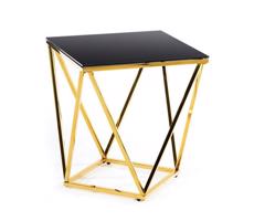 HowHomely Kávésasztal DIAMANTA 50x50 cm arany/fekete
