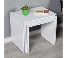 Adore Furniture KÉSZLET 3x Kávésasztal fehér