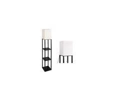 Állólámpa polcokkal 1xE27/60W/230V fekete/fehér
