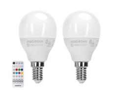 B.V. KÉSZLET 2x LED RGBW Dimmelhető izzó MESH Intelligens E14/6,5W/230V 2700