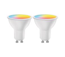 B.V. KÉSZLET 2x LED RGBW Dimmelhető izzó MESH Intelligens GU10/6,5W/230V 2700