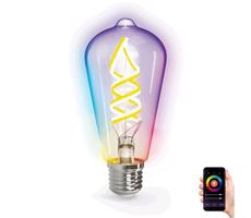 B.V. LED RGBW Dimmelhető izzó FILAMENT ST64 E27/4,9W/230V 2700