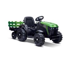 Buddy Toys Elektromos traktor pótkocsival 2x30W/7000 mAh fekete/zöld + távirányítás