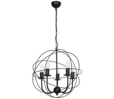 Csillár GLOBE 5 5xE14/60W fekete