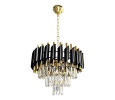 Csillár láncon CRISTAL 5xE14/40W/230V arany/fekete