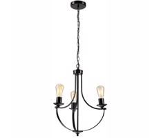 Csillár láncon GINA 3xE27/60W/230V fekete
