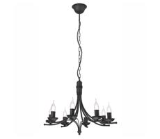 Csillár láncon LUCY 8xE14/60W/230V fekete