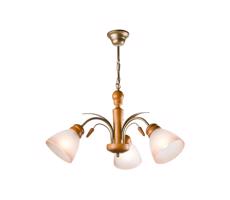 Csillár láncon TULIPAN 3xE27/60W/230V bükkfa
