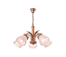 Csillár láncon TULIPAN 5xE27/60W/230V bükkfa