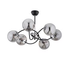 Csillár rúdon AURORA 6xE14/10W/230V fekete/króm