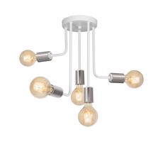 Csillár rúdon CANDELA 5xE27/15W/230V fehér