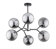 Csillár rúdon FOTON 6xE14/40W/230V fekete/szürke