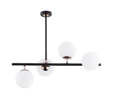 Csillár rúdon  LURO 4xE14/10W/230V fekete