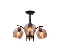 Csillár rúdon MERRA 3xE27/40W/230V fekete/bézs