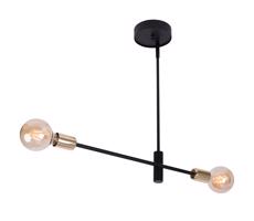 Csillár rúdon ONYX 2xE27/60W/230V fekete/arany