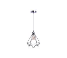 Csillár zsinóron 1xE27/60W/230V átm. 22 cm fényezett króm