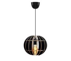 Csillár zsinóron 1xE27/60W/230V fekete átm. 20 cm