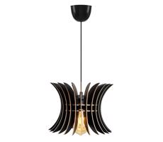Csillár zsinóron 1xE27/60W/230V fekete átm. 20 cm