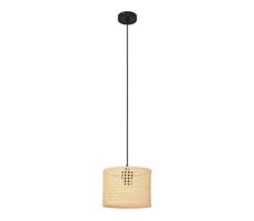 Csillár zsinóron ALBA 1xE27/15W/230V á. 20 cm rattan/fekete