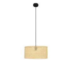 Csillár zsinóron ALBA 1xE27/15W/230V á. 40 cm rattan/fekete