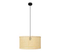 Csillár zsinóron ALBA 1xE27/15W/230V á. 45 cm rattan/fekete