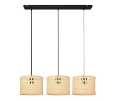 Csillár zsinóron ALBA 3xE27/15W/230V rattan/fekete