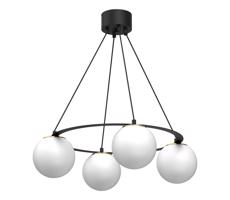 Csillár zsinóron BALLO 4xE27/15W/230V fekete/fehér