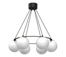 Csillár zsinóron BALLO 6xE27/15W/230V fekete/fehér