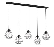 Csillár zsinóron BERGEN 5xE27/60W/230V fekete