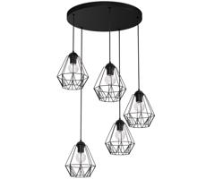 Csillár zsinóron BERGEN 5xE27/60W/230V fekete