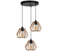 Csillár zsinóron BERGO 3xE27/60W/230V fekete