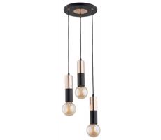 Csillár zsinóron BOLID 3xE27/60W/230V arany/fekete