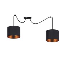Csillár zsinóron CANDIDA 2xE27/40W/230V pók fekete/réz