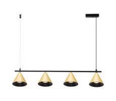 Csillár zsinóron CONE 4xGU10/10W/230V arany/fekete