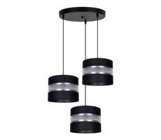 Csillár zsinóron CORAL 3xE27/60W/230V fekete/króm átm. 45 cm