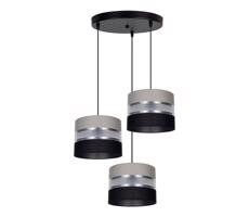 Csillár zsinóron CORAL 3xE27/60W/230V fekete/szürke/króm átm. 45 cm