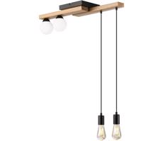 Csillár zsinóron CORTINA 2xE27/15W/230V + 2xG9/5W/230V fekete/tölgy