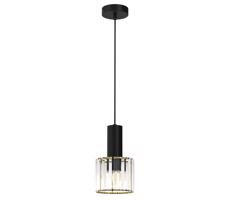 Csillár zsinóron CRISTAL 1xE27/60W/230V fekete