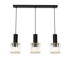 Csillár zsinóron CRISTAL 3xE27/60W/230V fekete