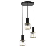 Csillár zsinóron CRISTAL 3xE27/60W/230V fekete