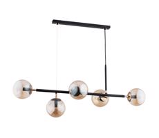 Csillár zsinóron DANSA 5xE14/40W/230V sárgaréz/fekete