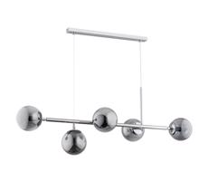 Csillár zsinóron DANSA 5xE14/40W/230V szürke/fényes króm