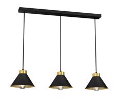 Csillár zsinóron DEMET 3xE27/60W/230V fekete/arany