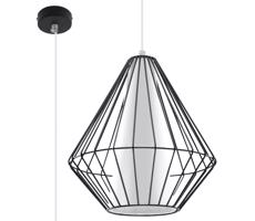 Csillár zsinóron DEMI 1xE27/60W/230V fekete/fehér