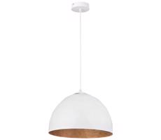 Csillár zsinóron DIAMENT 1xE27/60W/230V á. 35 cm fehér/réz
