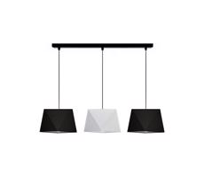 Csillár zsinóron DIAMENT 3xE27/60W/230V feketefehér