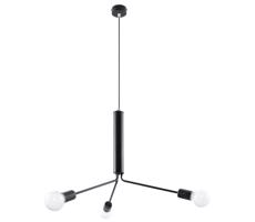 Csillár zsinóron DUOMO 3D 3xE27/60W/230V fekete