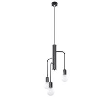 Csillár zsinóron DUOMO 3M 3xE27/60W/230V fekete