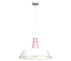 Csillár zsinóron ENZO 1xE27/60W/230V fehér/rózsaszín