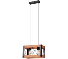 Csillár zsinóron FRIDA 2xE27/60W/230V fekete/barna bükk
